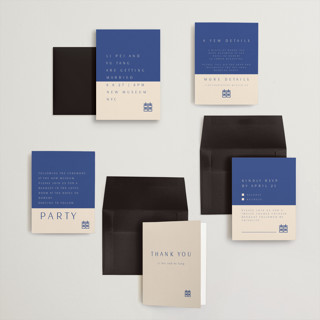 This is a marseille bleu petite wedding invitations with standard by Deborah Chou called two toned printing on signature in petite