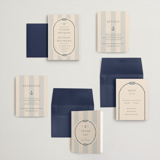 This is a sea breeze petite wedding invitations with standard by Rebecca Durflinger called nautical nuptials printing on signature in petite