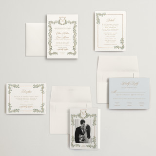 This is a lake petite wedding invitations with standard by Leah Bisch called arbour printing on signature in petite
