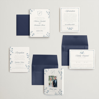 This is a bluebell petite wedding invitations with standard by Everett Paper Goods called wildflower corners printing on signature in petite