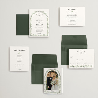 This is a mojito petite wedding invitations with standard by Susan Moyal called monogramed arch printing on signature in petite