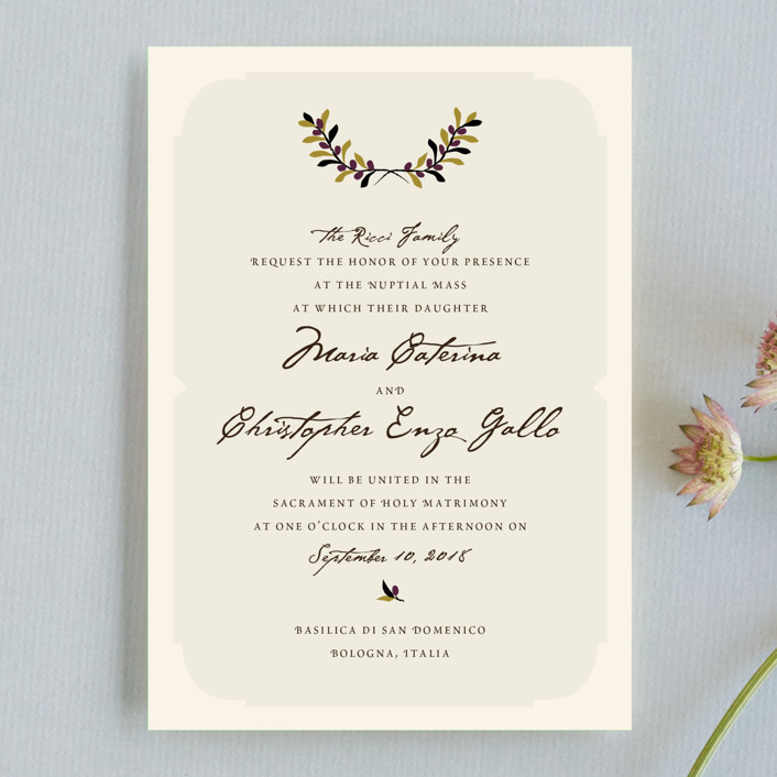 Italiano Wedding Invitation Petite Cards by Yolanda Mariak Chendak Minted