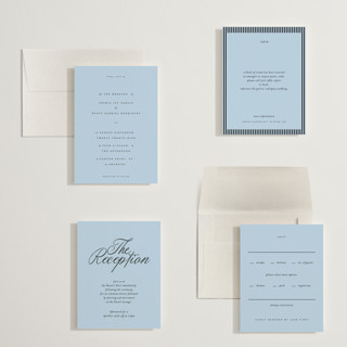 This is a sky petite wedding invitations with standard by Blustery August called tarte tatin printing on signature in petite