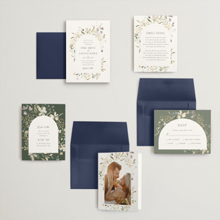 This is a garden petite wedding invitations with standard by Itsy Belle Studio called aster printing on signature in petite