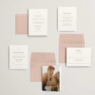 This is a cotton petite wedding invitations with standard by Stacey Meacham called cedar creek printing on signature in petite