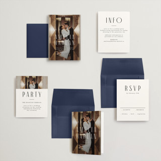 This is a snow petite wedding invitations with standard by Lori Wemple called photo printing on signature in petite