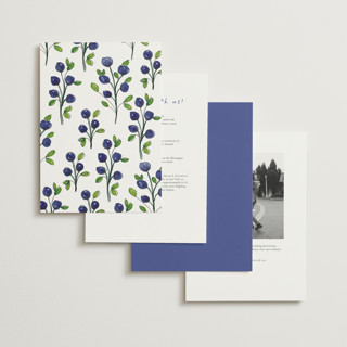 This is a cornflower petite wedding invitations with standard by Mere Paper called blue bells printing on signature in petite