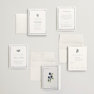 This is a cornflower petite wedding invitations with standard by Mere Paper called blue bells printing on signature in petite