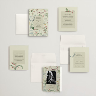 This is a nouvelle petite wedding invitations with standard by Sumak Studio called chinoiserie printing on signature in petite