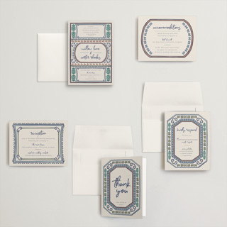 This is a neptune petite wedding invitations with standard by Kelly Watkins called vase printing on signature in petite