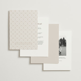 This is a cream petite wedding invitations with standard by Kristen Smith called lace trim printing on signature in petite