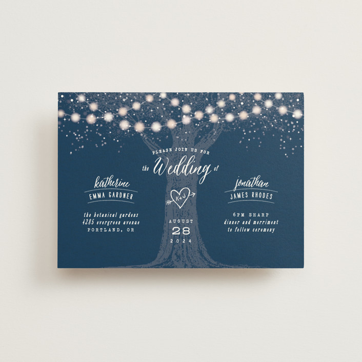 garden lights wedding invitation cards by hooray minted garden lights