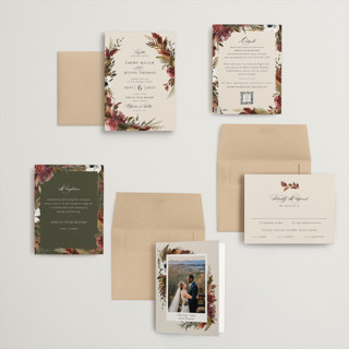 This is a autumn petite wedding invitations with standard by Kate Ahn called poetique printing on signature in petite