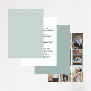 This is a celadon petite wedding invitations with standard by Olive and Violet called shades printing on signature in petite