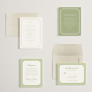 This is a mint petite wedding invitations with standard by Sara Hicks Malone called montgomery printing on signature in petite