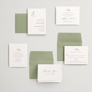 This is a cotton petite wedding invitations with standard by Jennifer Postorino called gentle whisper printing on signature in petite