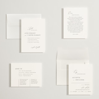 This is a ink petite wedding invitations with standard by Jennifer Postorino called storybook printing on signature in petite