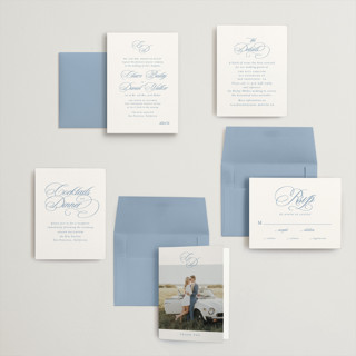 This is a sky petite wedding invitations with standard by Creo Study called aristocratic printing on signature in petite