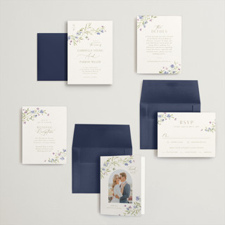 This is a wisteria petite wedding invitations with standard by Everett Paper Goods called sweeping meadow printing on signature in petite