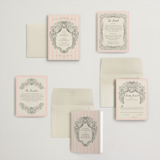 This is a peony petite wedding invitations with standard by Jackie Crawford called hand illustrated crest printing on signature in petite