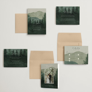This is a jade petite wedding invitations with standard by Elly called the forest printing on signature in petite