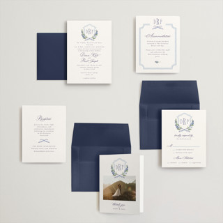 This is a tuscany petite wedding invitations with standard by Claudia Orengo called lavender printing on signature in petite