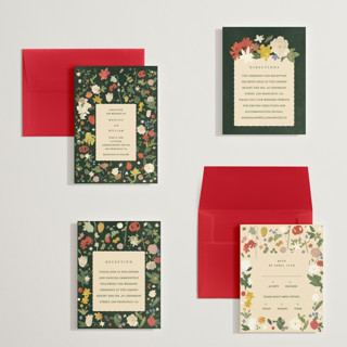 This is a garden petite wedding invitations with standard by Sumak Studio called all the flowers of the world printing on signature in petite