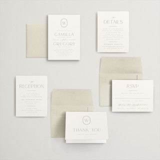 This is a latte petite wedding invitations with standard by Kristie Kern called the hudson printing on signature in petite