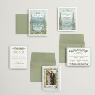 This is a spruce petite wedding invitations with standard by Paper Sun Studio called sierra printing on signature in petite