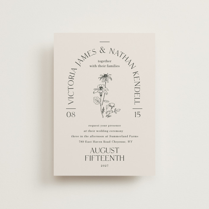 Floral Type Arch Wedding Invitation Petite Cards by Baumbirdy Minted