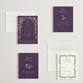 This is a twilight petite wedding invitations with standard by Simona Camp called disney's tangled lanterns printing on signature in petite