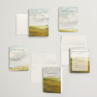 This is a fern petite wedding invitations with standard by Lindsay Megahed called savanna printing on signature in petite
