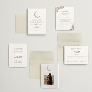 This is a sepia petite wedding invitations with standard by Itsy Belle Studio called daphne printing on signature in petite