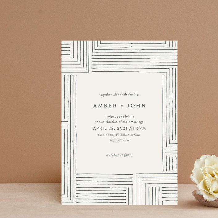 "Pattern Play" - Petite Wedding Invitations in Pebble by Anelle Mostert.