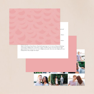 This is a petal pink petite wedding invitations with standard by Annie Clark called winter flourish printing on signature in petite