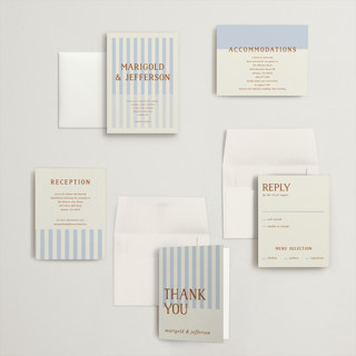 This is a wave petite wedding invitations with standard by Kelly Watkins called stripes printing on signature in petite