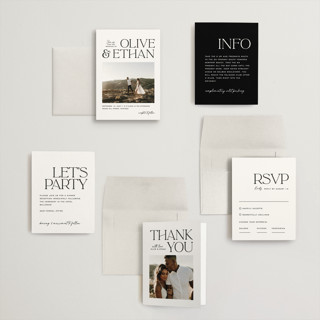 This is a pearl petite wedding invitations with standard by Owl and Toad called casual printing on signature in petite