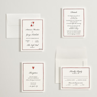 This is a lily petite wedding invitations with standard by Pati Cascino called two hearts printing on signature in petite