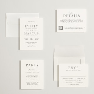 This is a snow petite wedding invitations with standard by Hooray Creative called everly printing on signature in petite