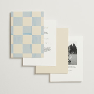 This is a ivory petite wedding invitations with standard by Baumbirdy called checker wash printing on signature in petite