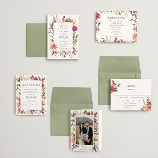 This is a magenta petite wedding invitations with standard by Susan Moyal called lush printing on signature in petite