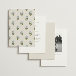 This is a almond petite wedding invitations with standard by Olivia Kanaley Inman called blockprint printing on signature in petite