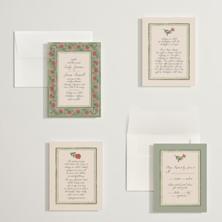 This is a coral fern petite wedding invitations with standard by Chris Griffith called wedding tapestry printing on signature in petite