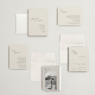 This is a ivory petite wedding invitations with standard by Carolyn Nicks called kinkaid printing on signature in petite