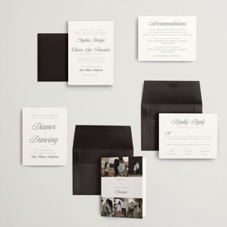 This is a graphite petite wedding invitations with standard by Leah Bisch called beautiful day printing on signature in petite