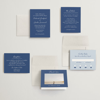 This is a santorini petite wedding invitations with standard by chocomocacino called strazzate printing on signature in petite