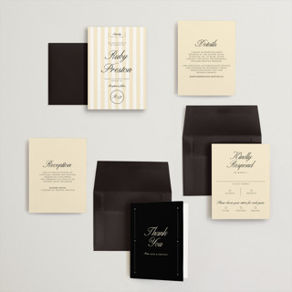 This is a sunshine petite wedding invitations with standard by Jen Ramsey called elegant and formal printing on signature in petite