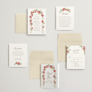 This is a azalea petite wedding invitations with standard by Everett Paper Goods called villa printing on signature in petite