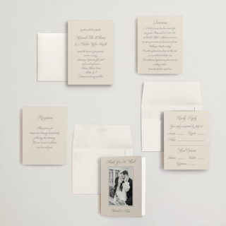 This is a ivory petite wedding invitations with standard by Petra Kern called let's say i do printing on signature in petite
