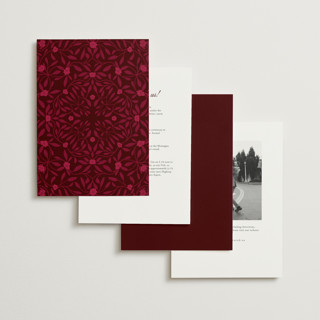 This is a garnet petite wedding invitations with standard by Morgan Kendall called victorian chic printing on signature in petite